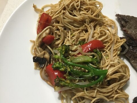 シンプル野菜でラーメンチャンプル